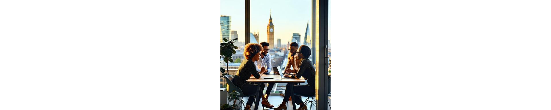 Teamwork at Sterling HR Solutions with London cityscape